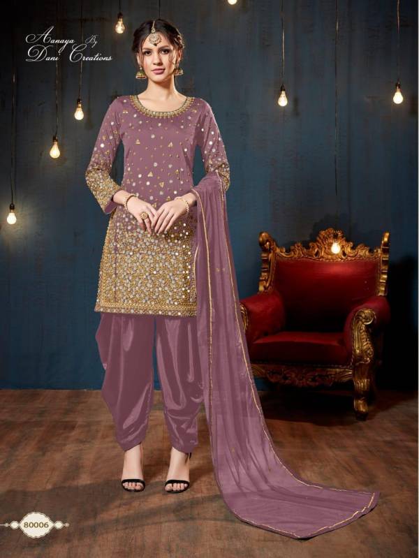 Aanaya ( Vol-80) Tafeta Silk Top Net  With Stone Dupatta Designer Punjabi Patiyala Suits 